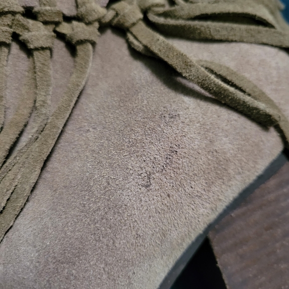 SBICCA VINTAGE COLLECTION Woman’s Suede Leather Fringe Ankle Heeled Boots - Picture 7 of 9